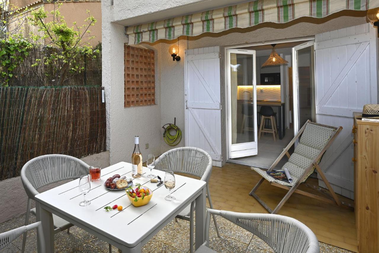 Charmant Studio 2A4 Pers Avec Jardin Et Place De Parking Situe A 5 Min A Pied De La Mer บ็องโดล ภายนอก รูปภาพ