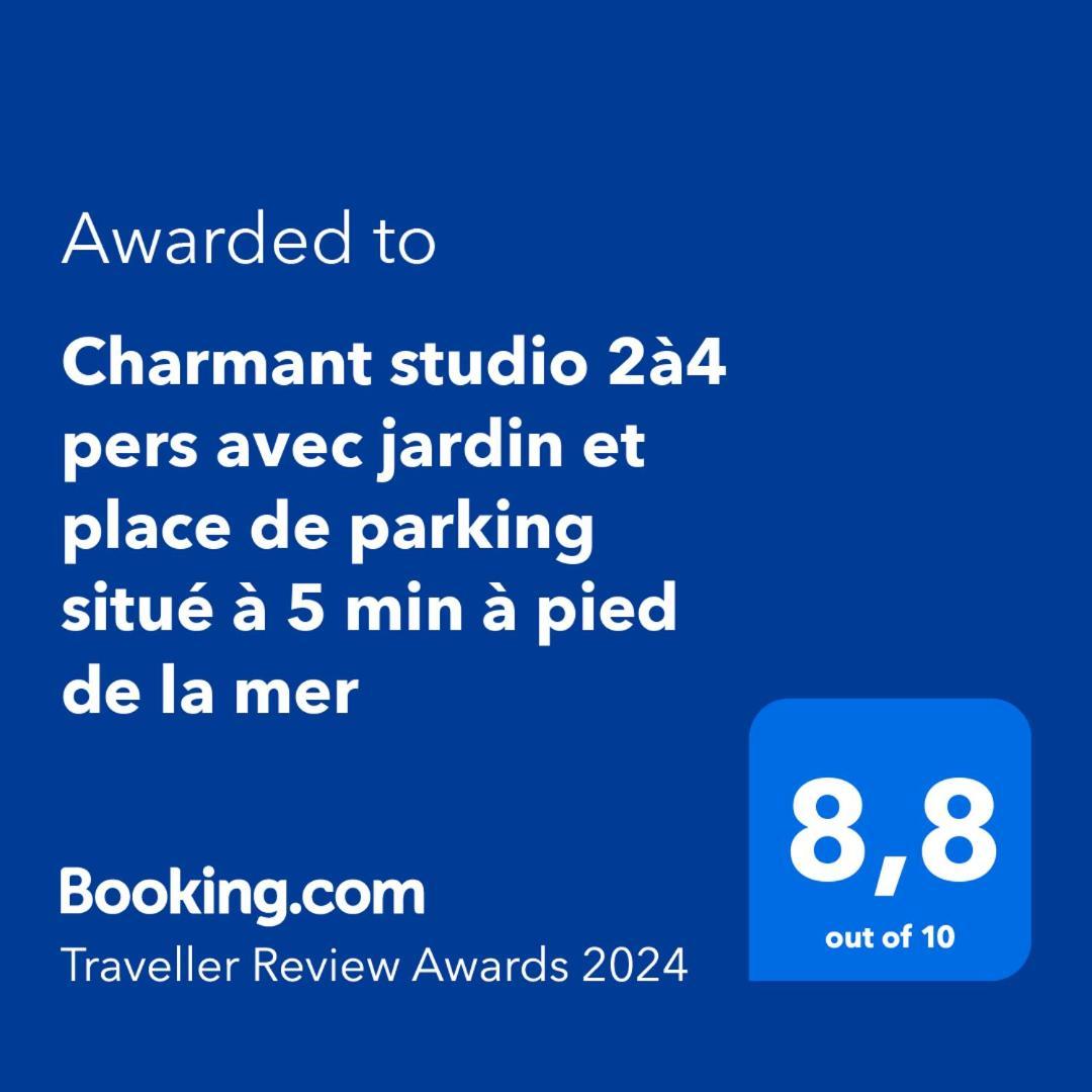 Charmant Studio 2A4 Pers Avec Jardin Et Place De Parking Situe A 5 Min A Pied De La Mer บ็องโดล ภายนอก รูปภาพ